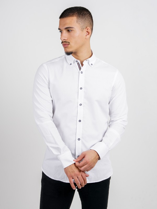 Casual cotton shirt with structure