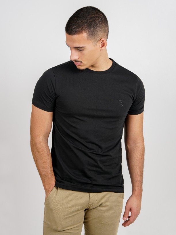 T-shirt lisa algodão gola redonda T-shirt lisa algodão gola redonda