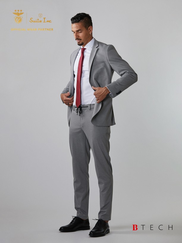 Plain elasticated slim fit suit b-tech