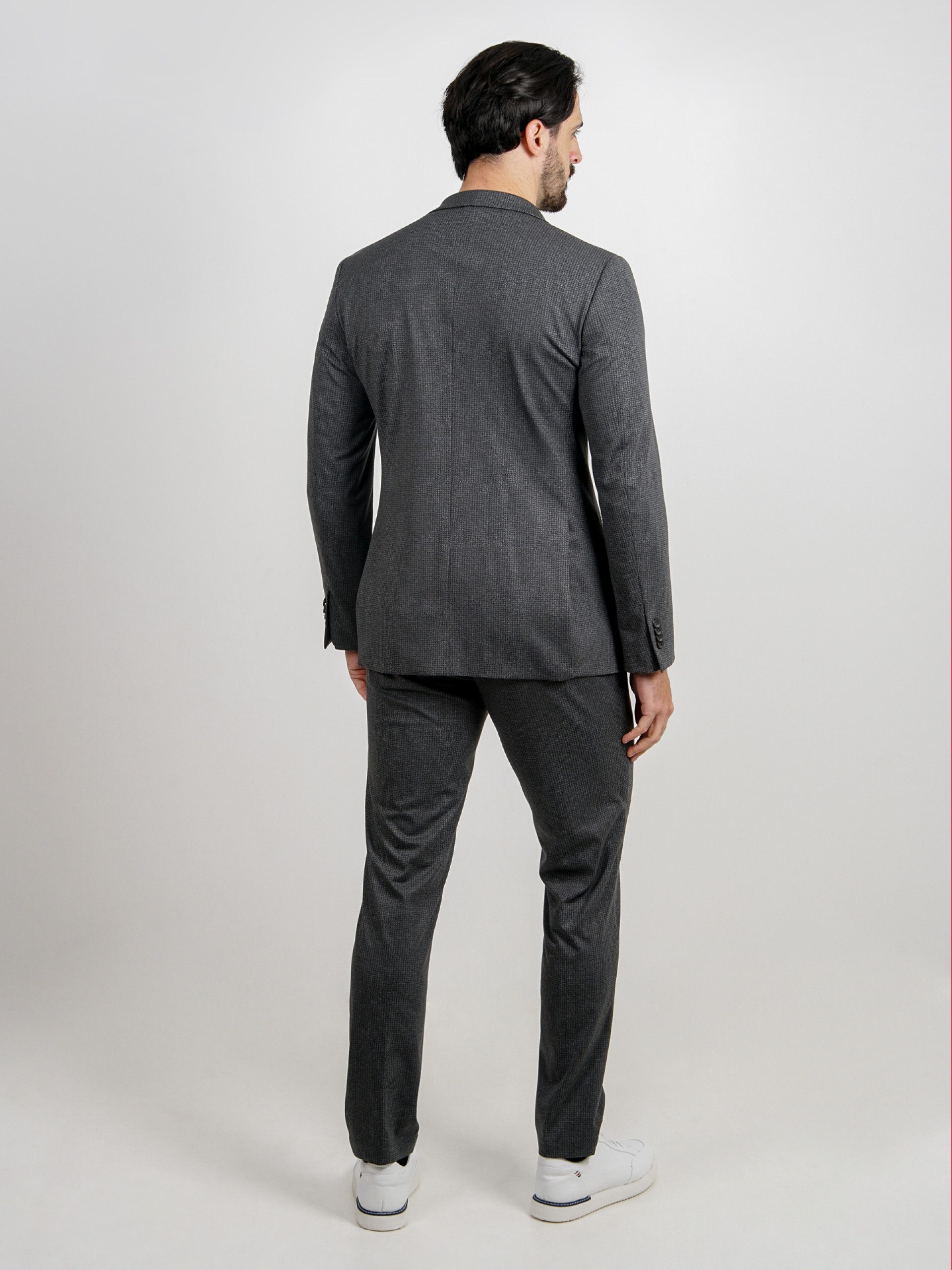 Traje elástico slim fit micro estampado