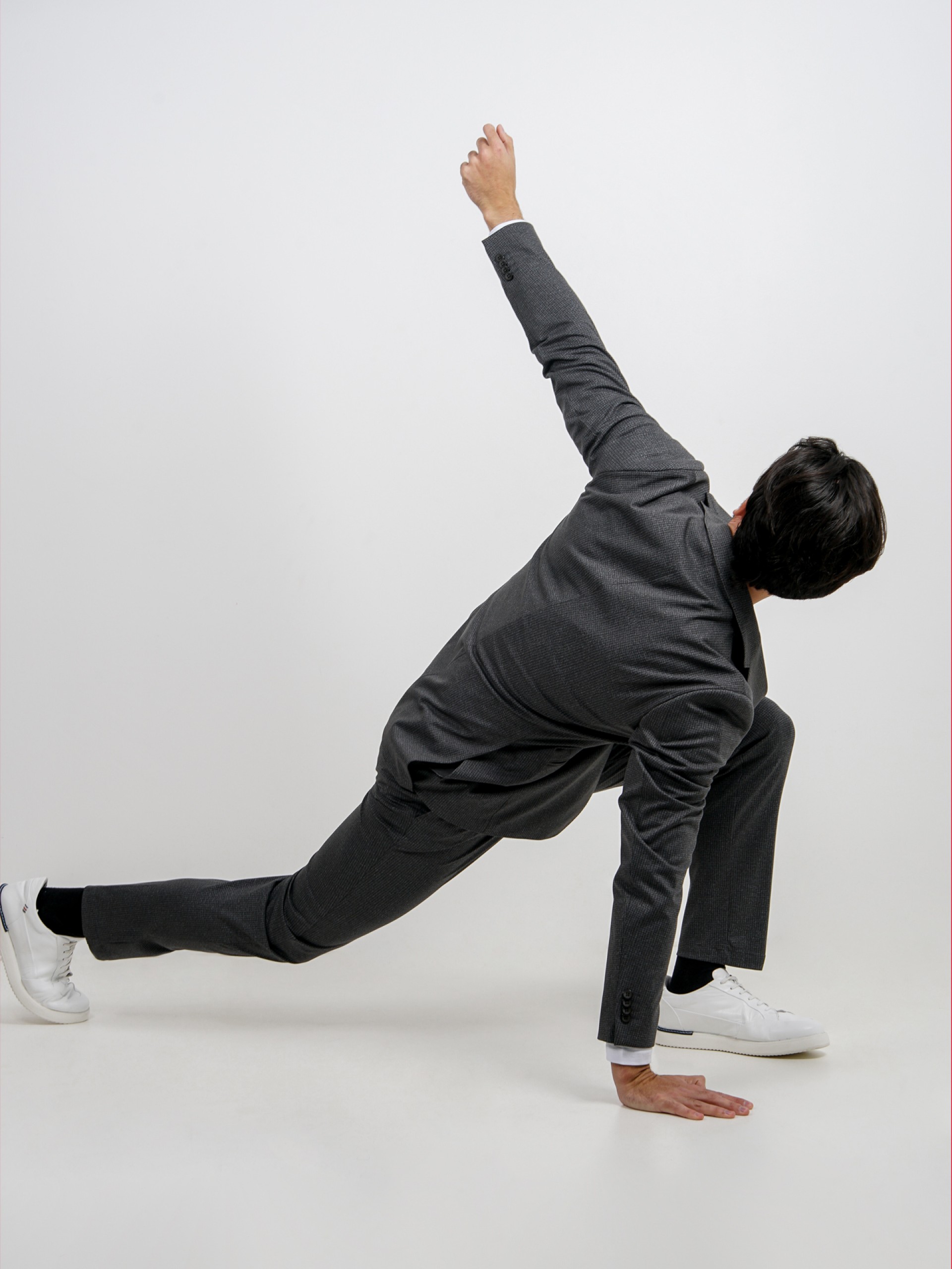 Traje elástico slim fit micro estampado