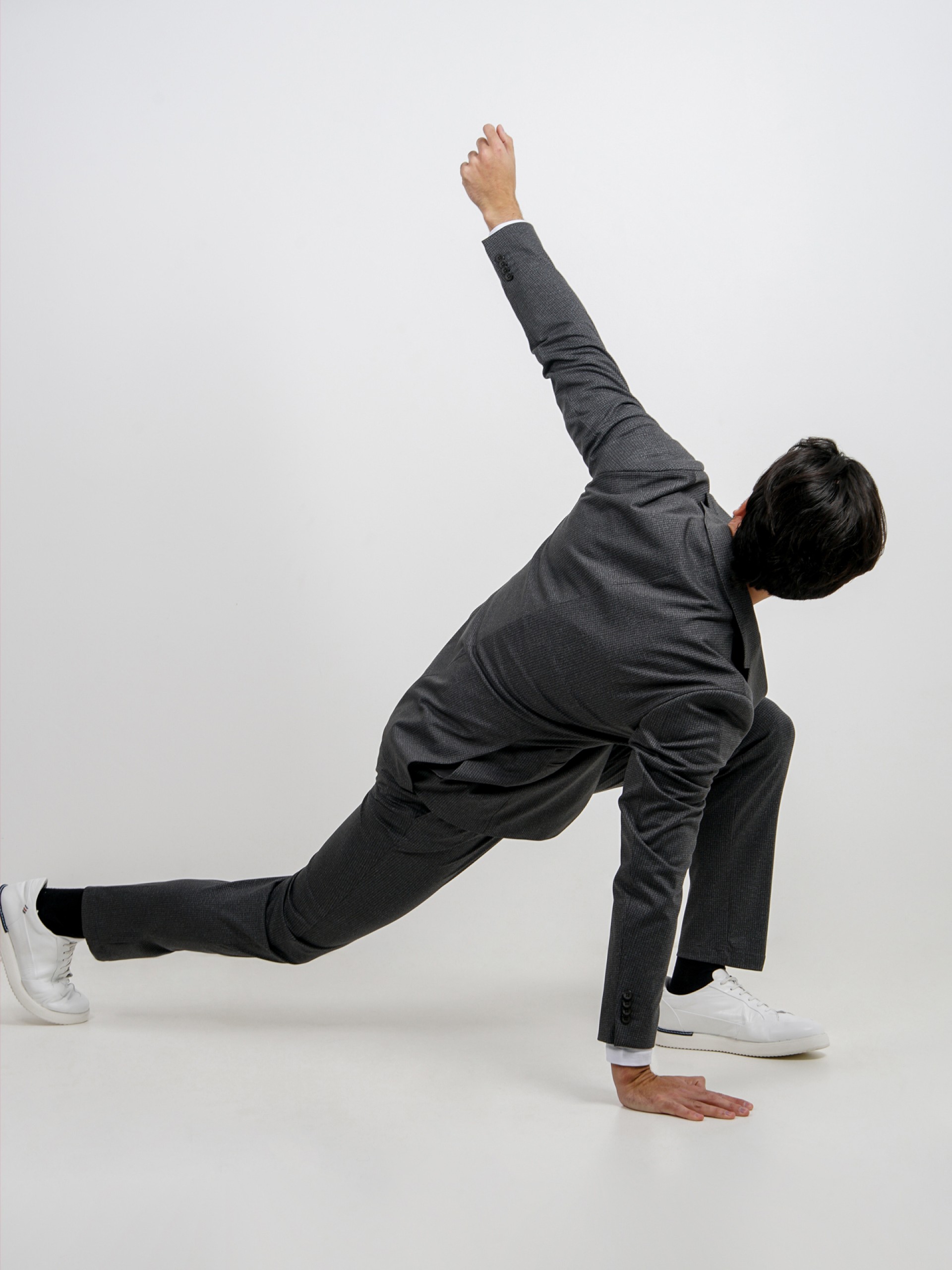 Traje elástico slim fit micro estampado