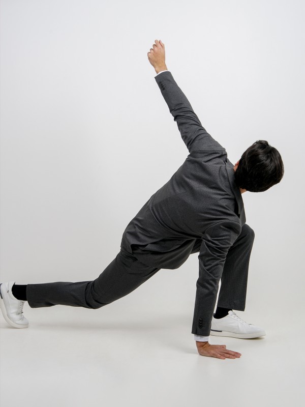 Micro pattern elasticated slim fit suit Micro pattern elasticated slim fit suit