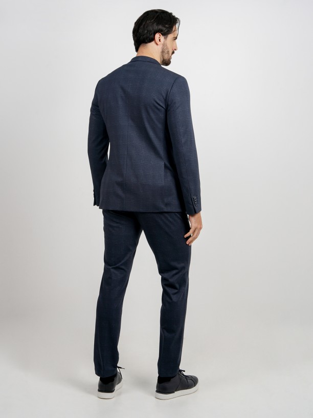 Fato slim fit elstico de padro xadrez b-tech