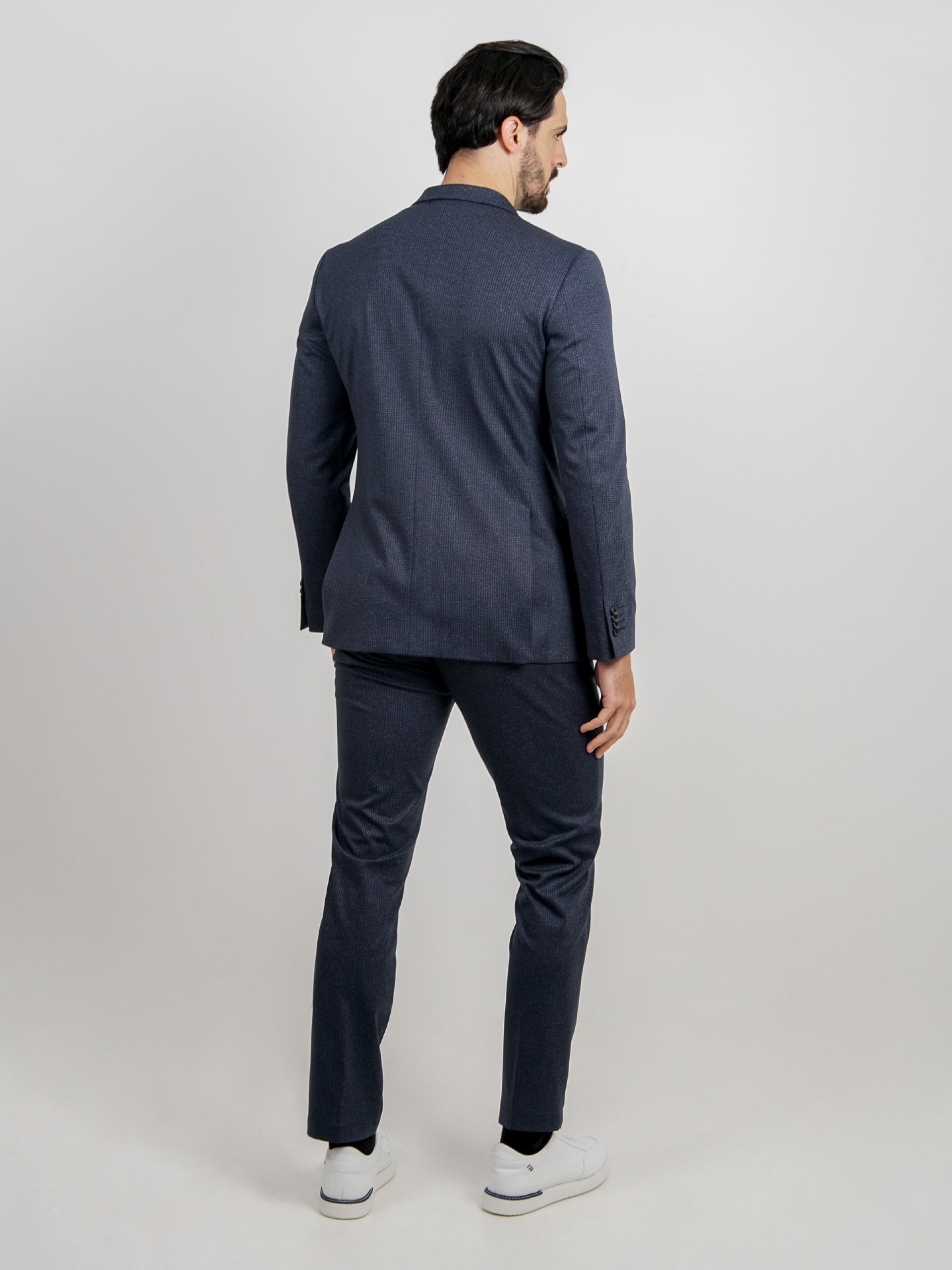 Traje elástico slim fit micro estampado