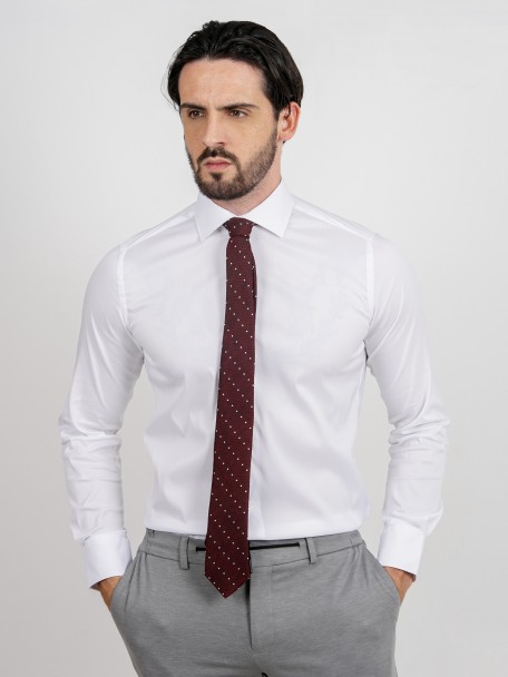 Camisa cl�ssica lisa regular fit el�stica