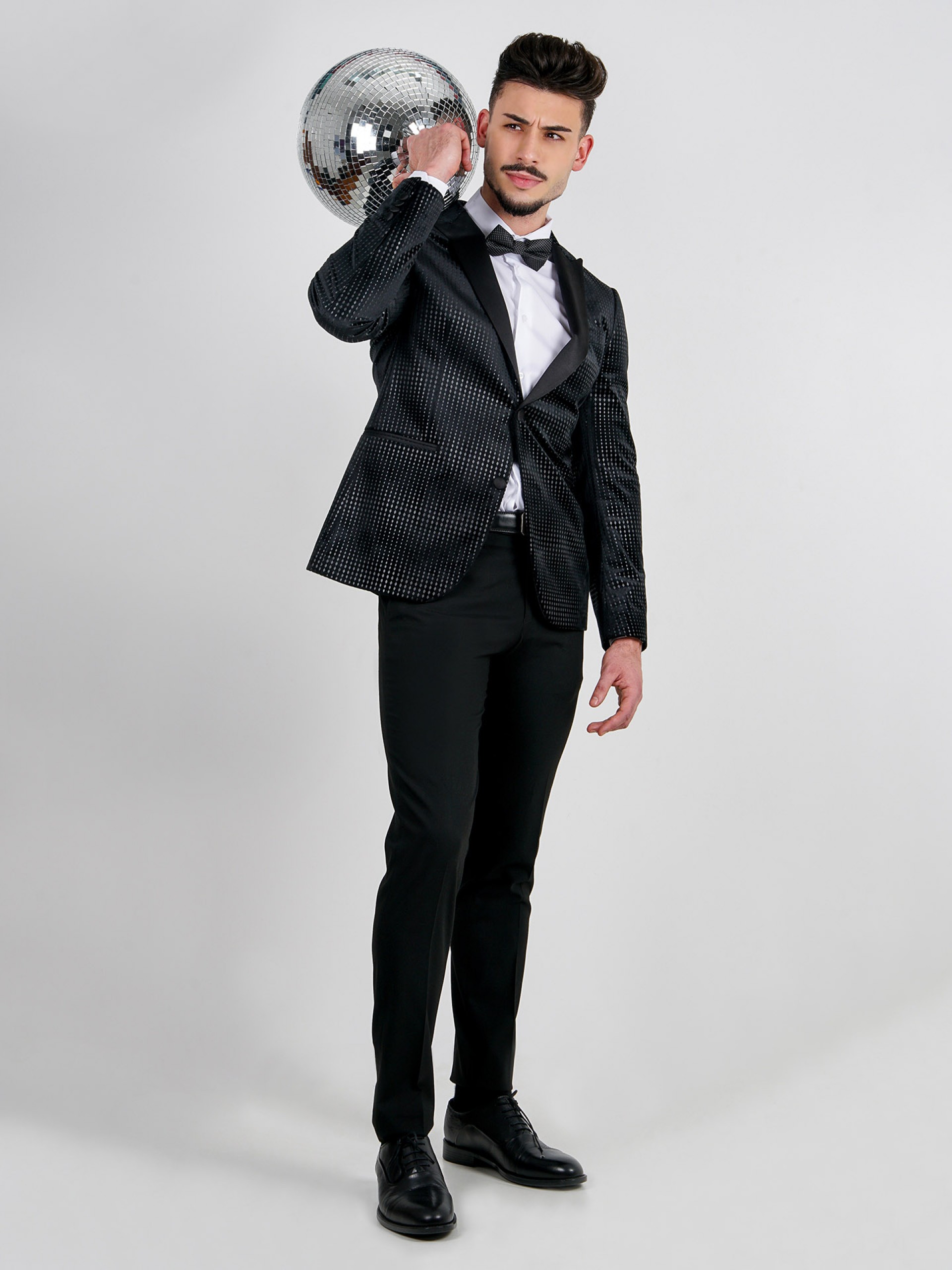 Blazer de veludo slim fit com padrão