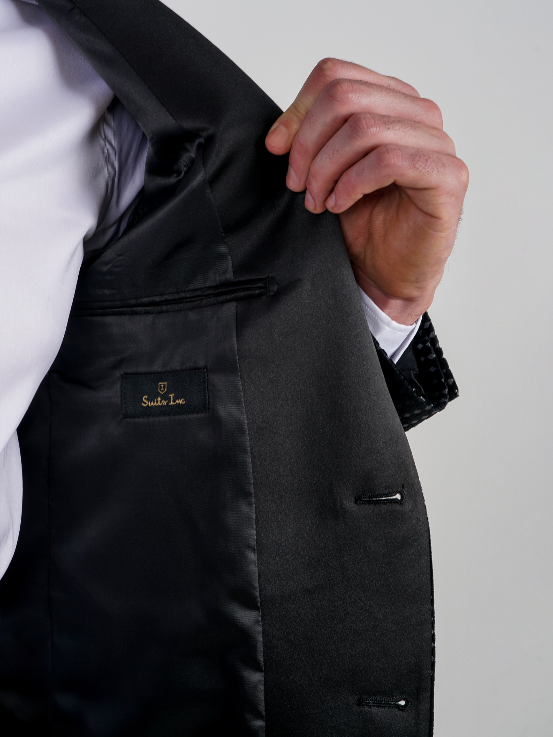 Blazer de veludo slim fit com padrão