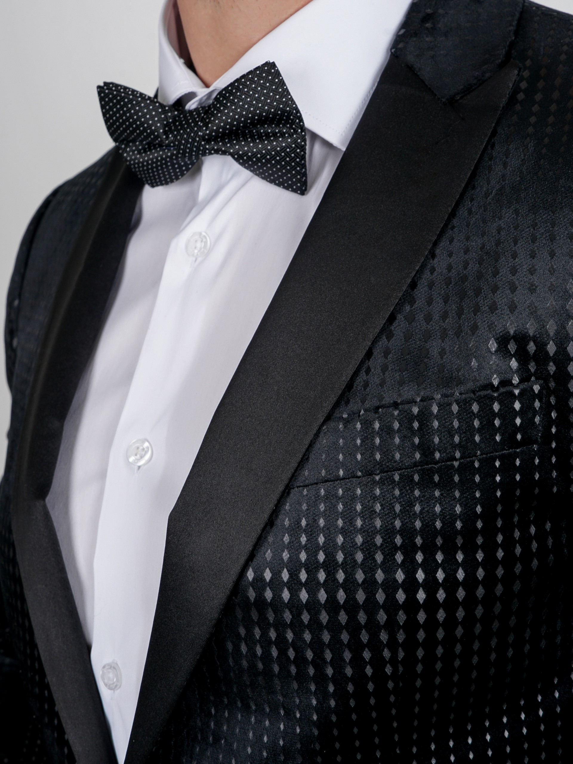 Blazer de veludo slim fit com padrão