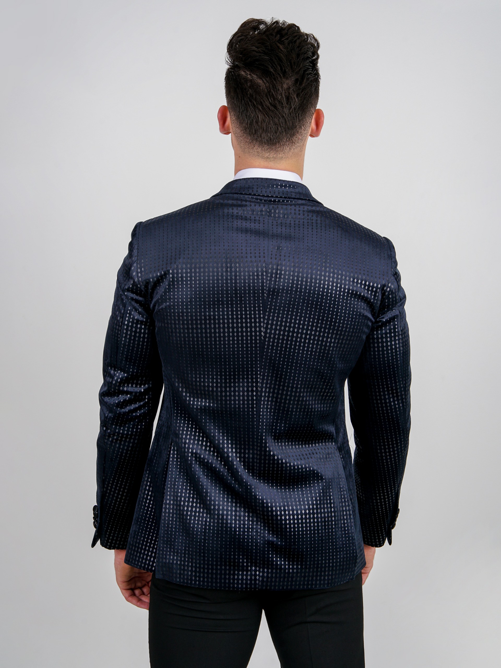 Blazer de veludo slim fit com padrão