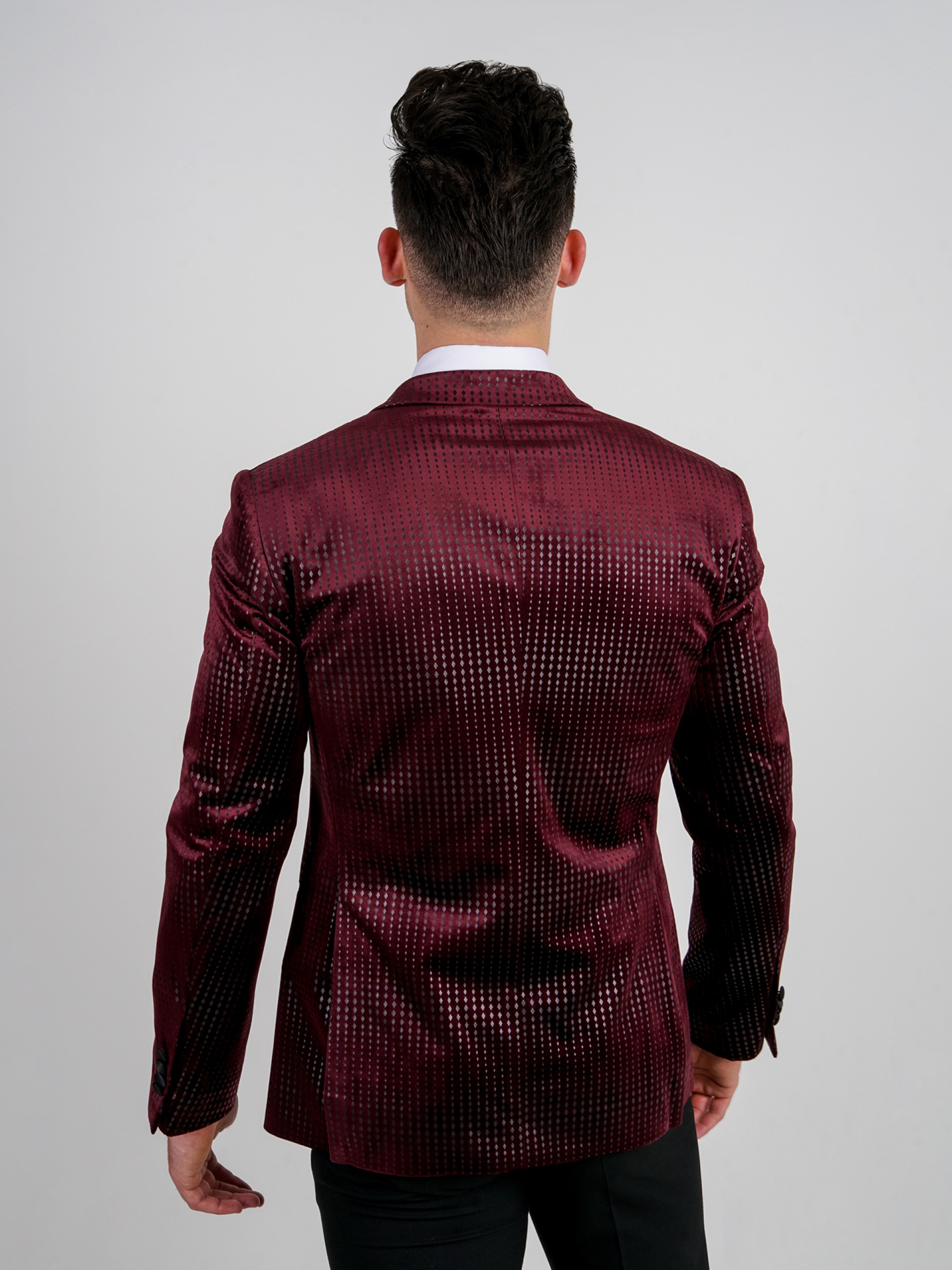Blazer de veludo slim fit com padrão