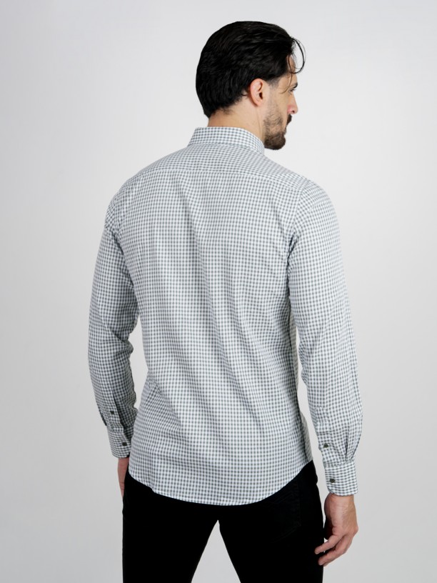 Checkered patterned shirt with pocket