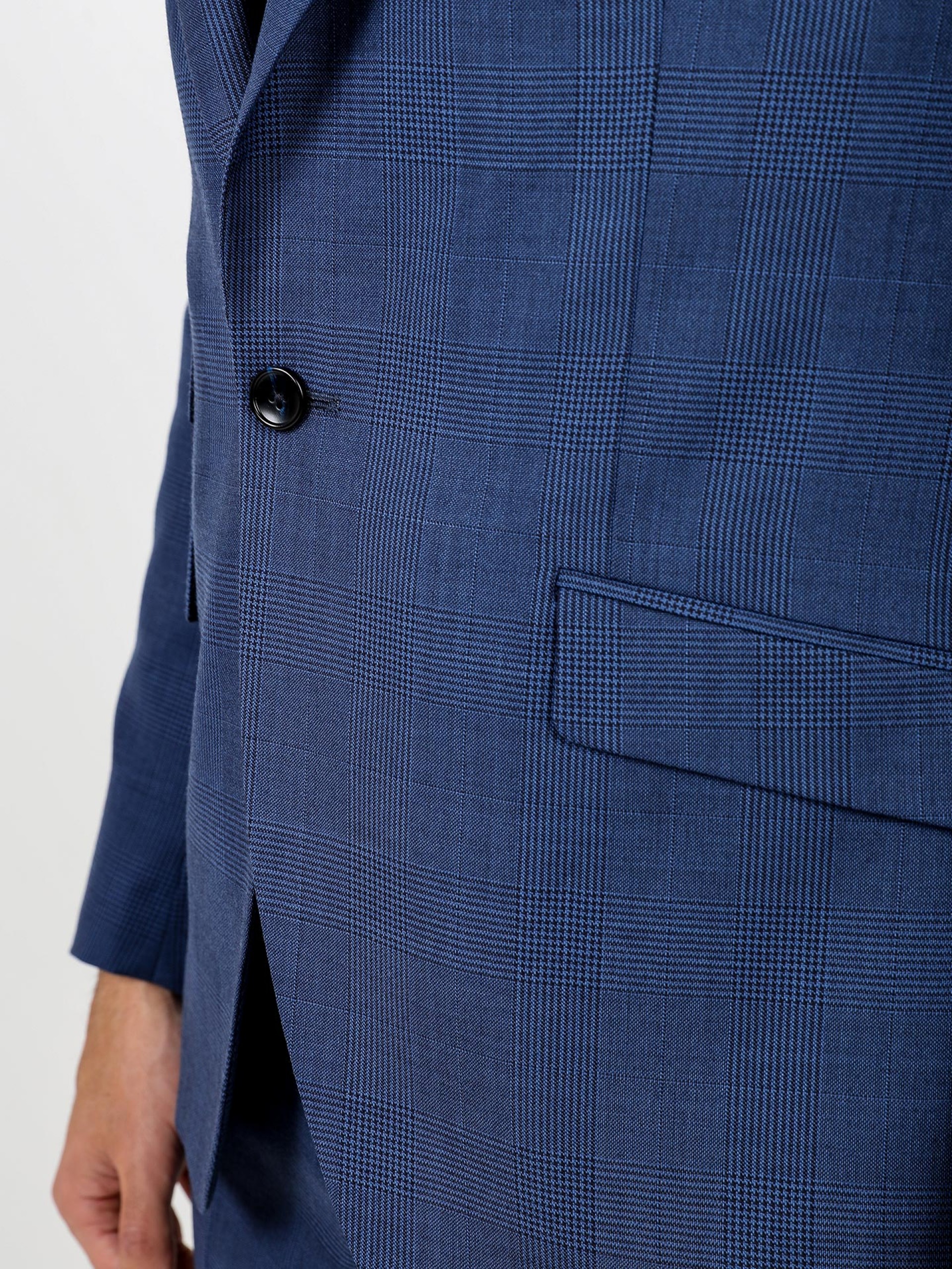 Fato de padrão xadrez regular fit com colete