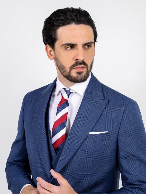 Fato de padrão xadrez regular fit com colete Fato de padrão xadrez regular fit com colete