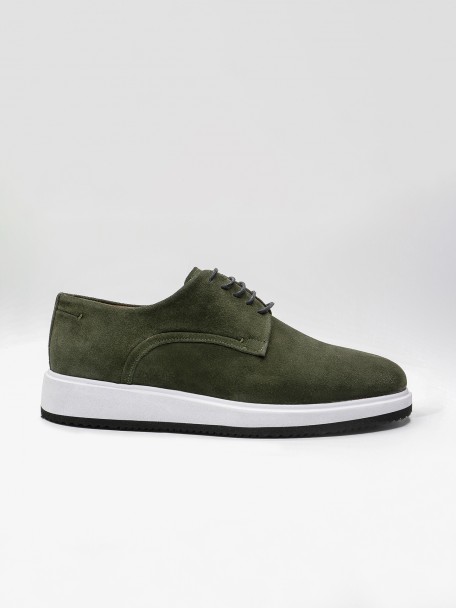 Sapato casual de pele croute