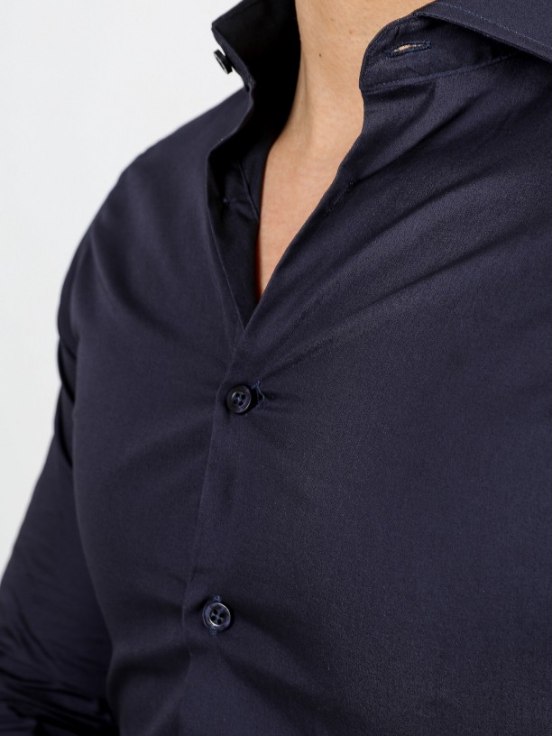 Camisa clssica lisa slim fit
