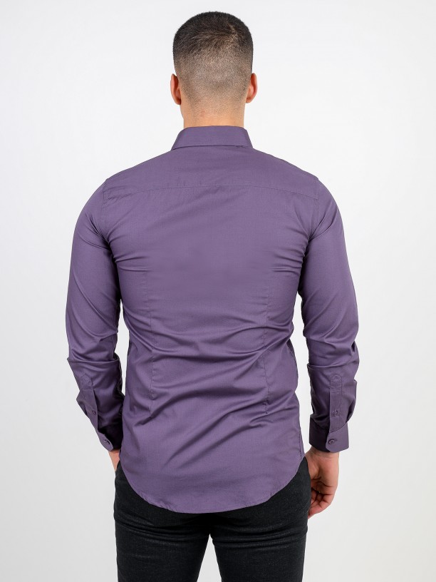 Camisa clssica lisa slim fit