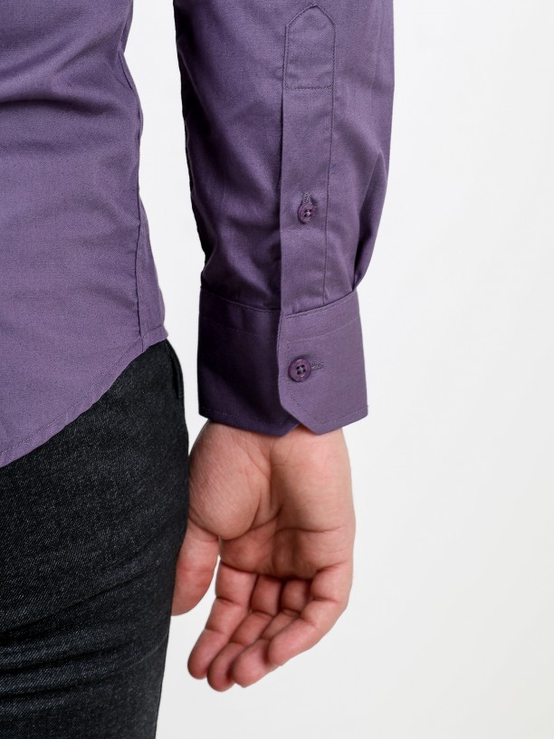 Camisa clssica lisa slim fit