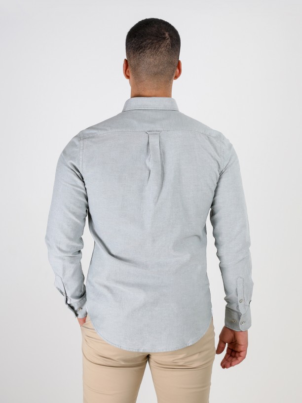 Camisa casual lisa regular fit