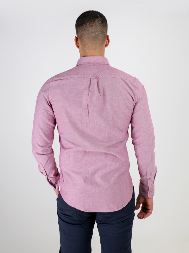 Camisa casual lisa regular fit
