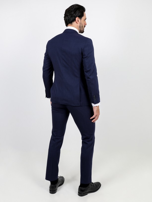 Slim fit wool plain suit