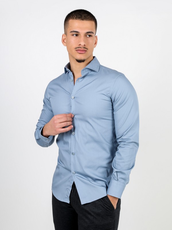 Camisa clssica lisa slim fit