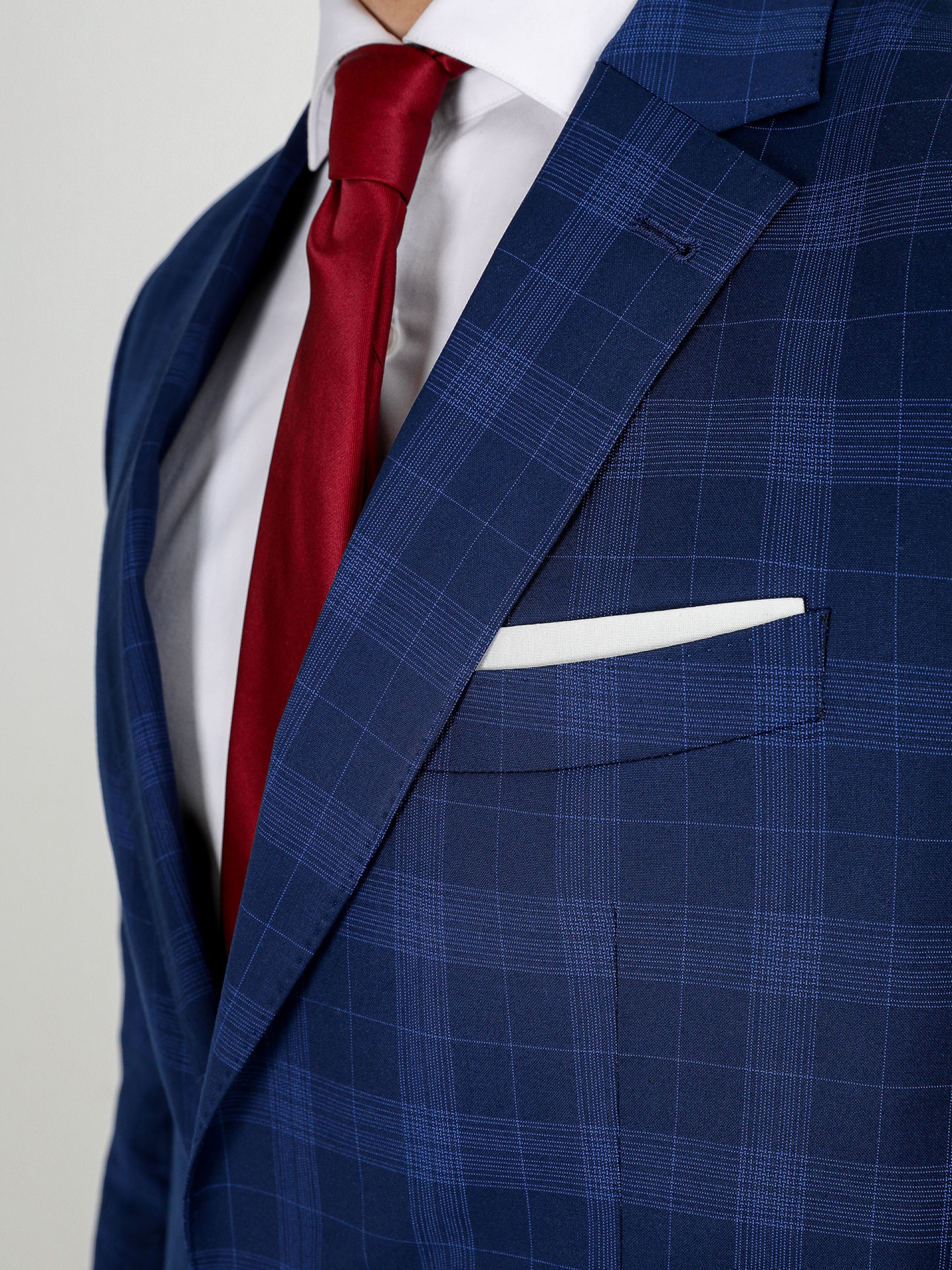 Traje de estampado cuadros regular fit