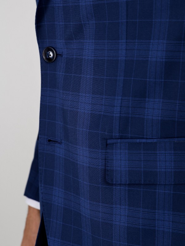 Traje de estampado cuadros regular fit Traje de estampado cuadros regular fit