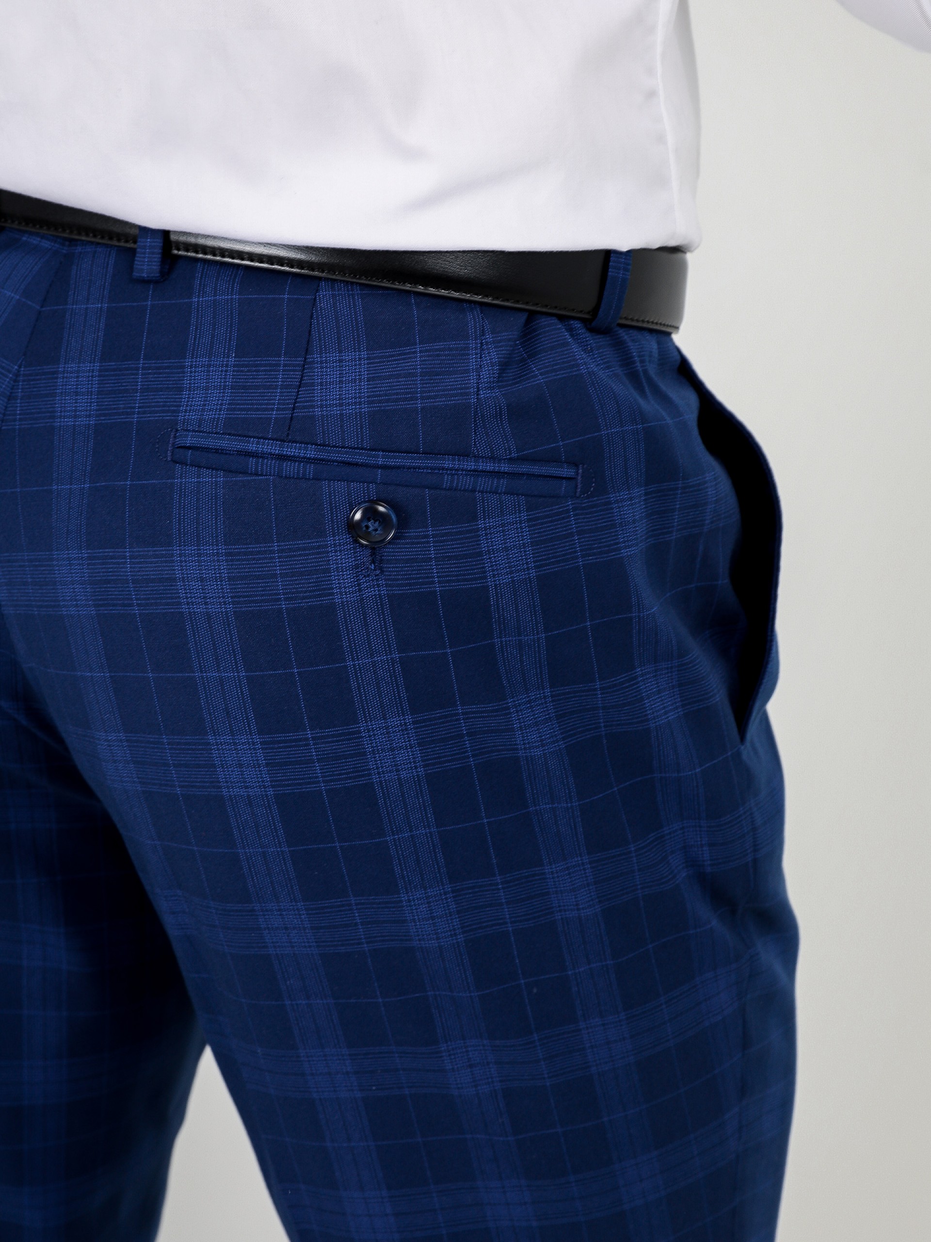 Traje de estampado cuadros regular fit