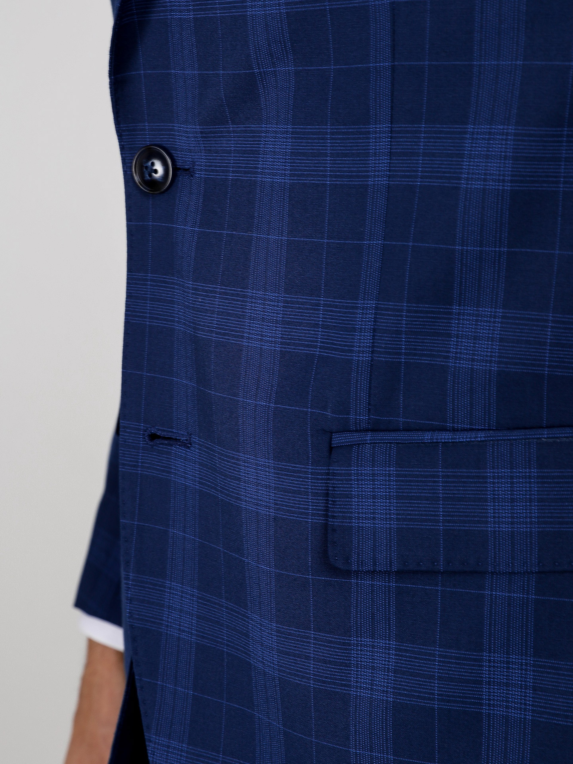 Traje de estampado cuadros regular fit