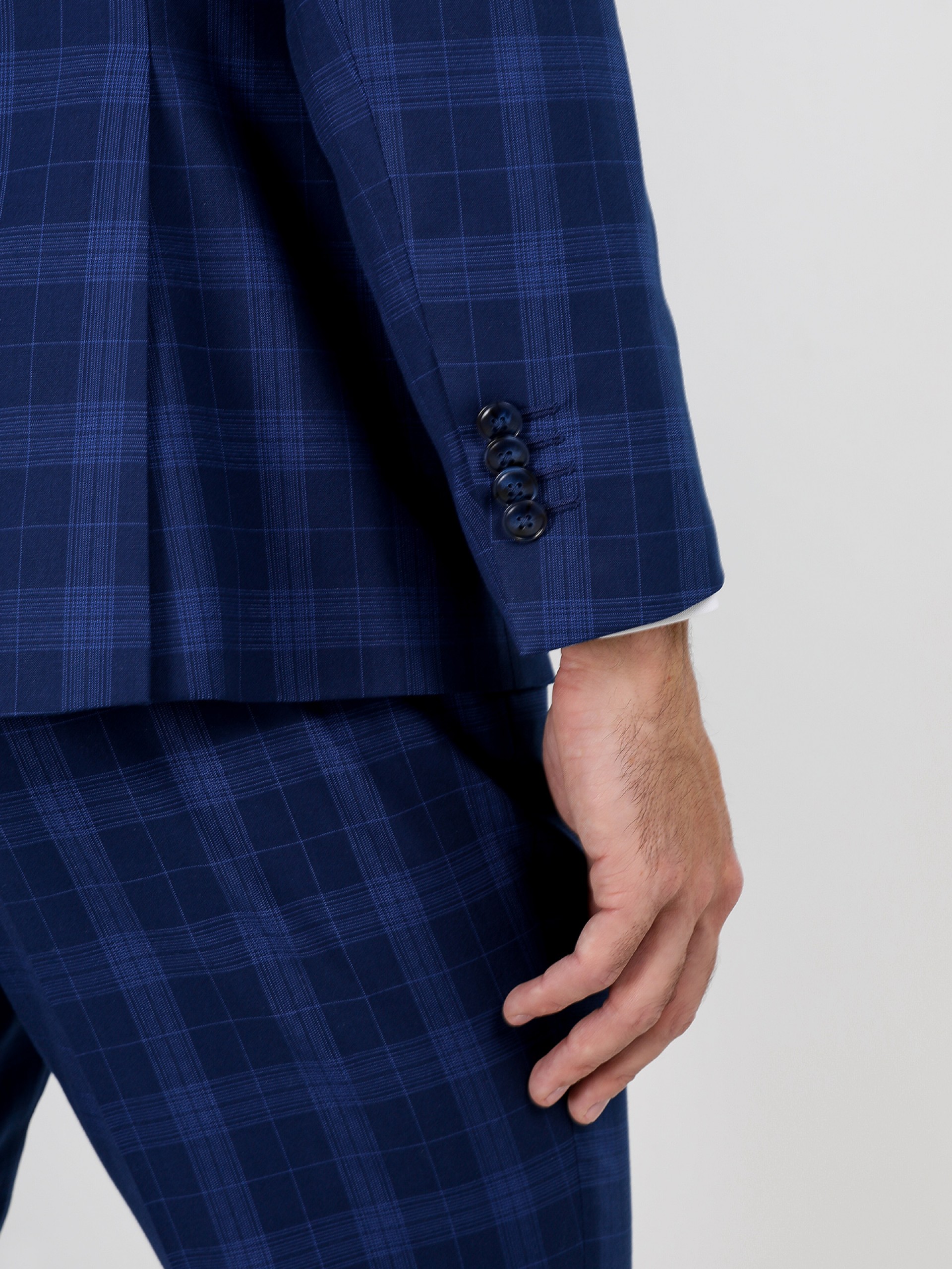 Traje de estampado cuadros regular fit