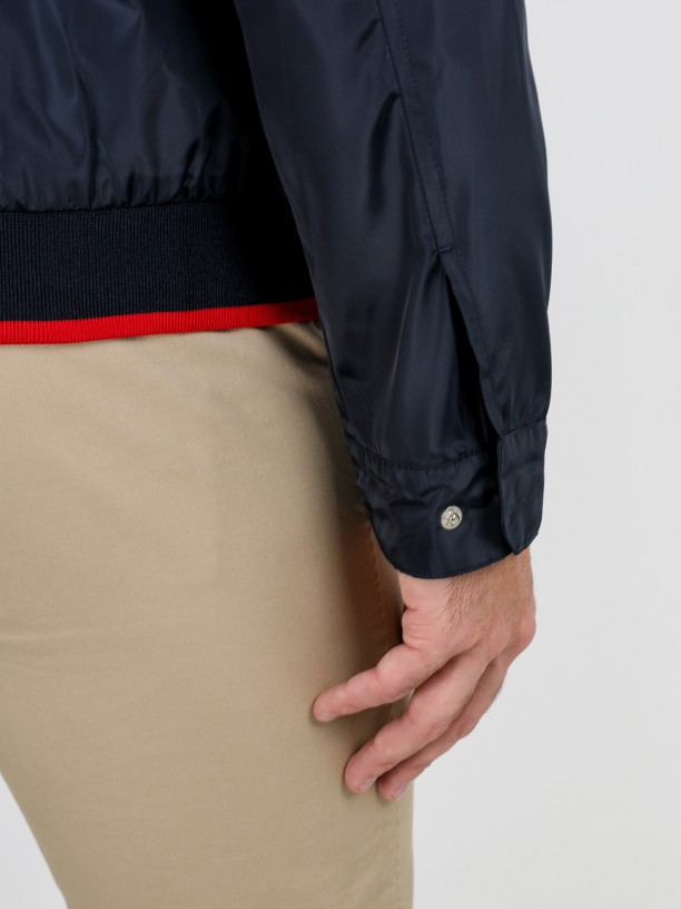 Lightweight technical jacket with contrasting lining