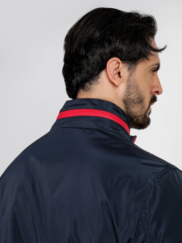 Lightweight technical jacket with contrasting lining