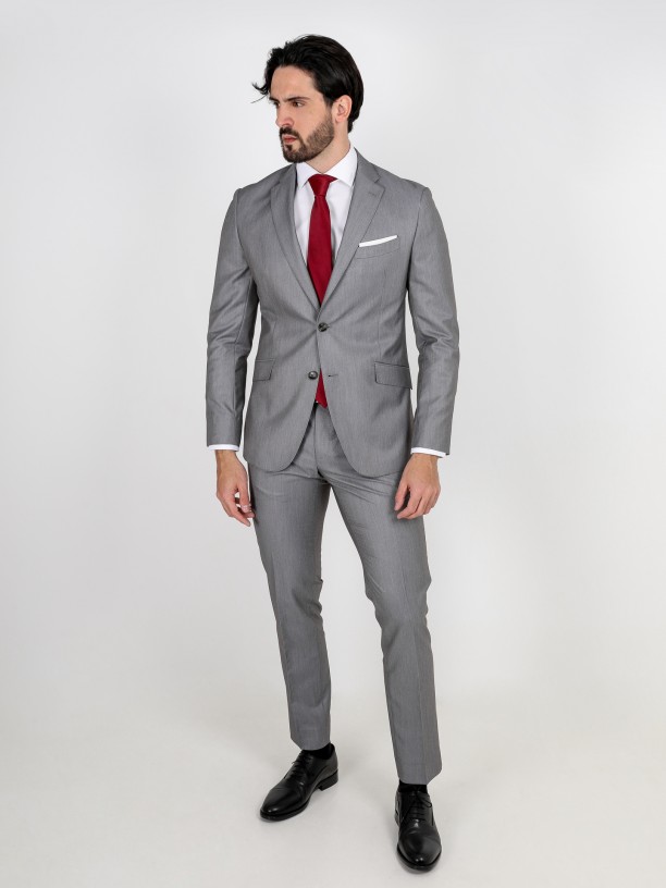 Traje liso slim fit