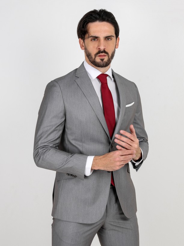 Traje liso slim fit