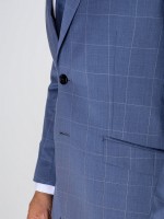 Fato de padrão xadrez slim fit 100% lã Fato de padrão xadrez slim fit 100% lã