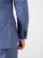 Fato de padrão xadrez slim fit 100% lã Fato de padrão xadrez slim fit 100% lã