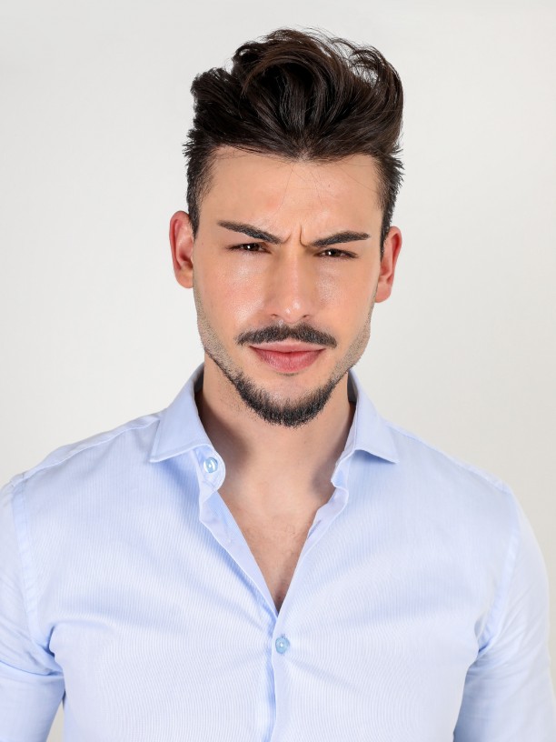 Camisa clssica slim fit micro estrutura