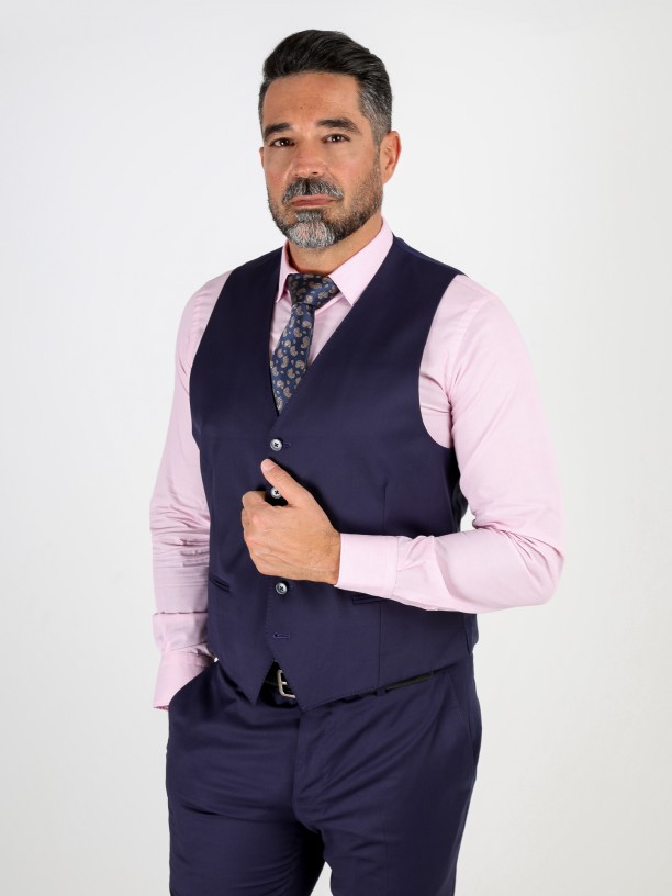 Slim fit plain classic waistcoat