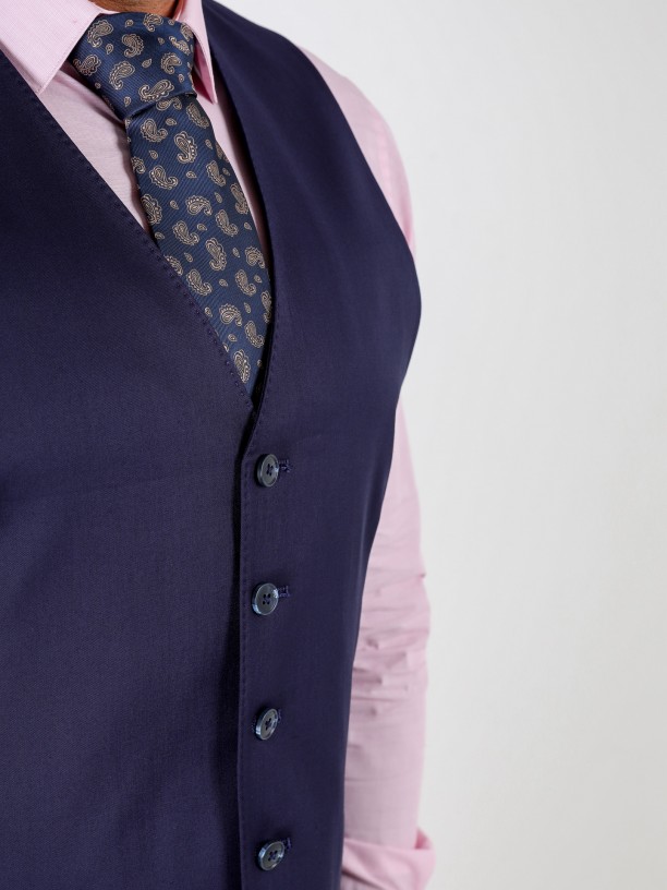 Slim fit plain classic waistcoat