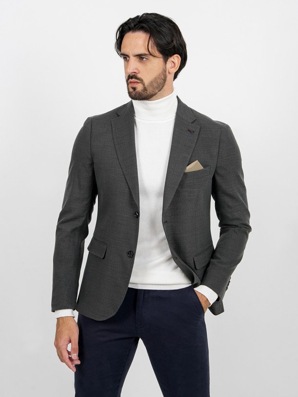 Blazer liso de l slim fit