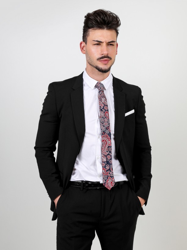 Slim fit plain wool suit