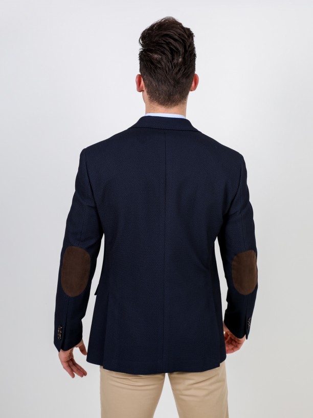 Structured blazer with elbow pads