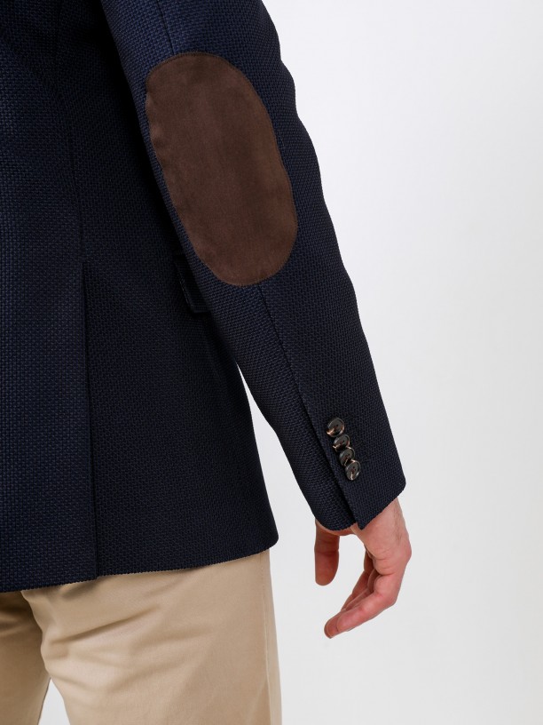 Structured blazer with elbow pads