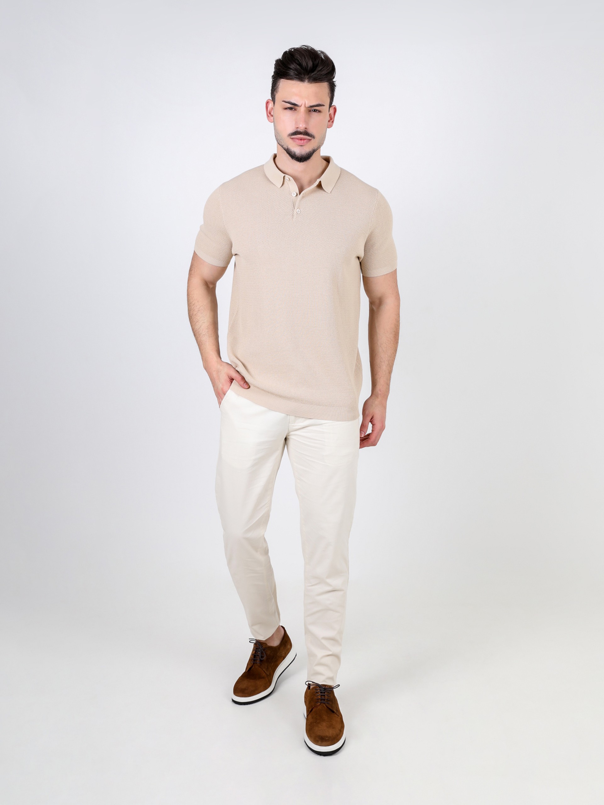 Pantalones chino slim fit algodón elástico