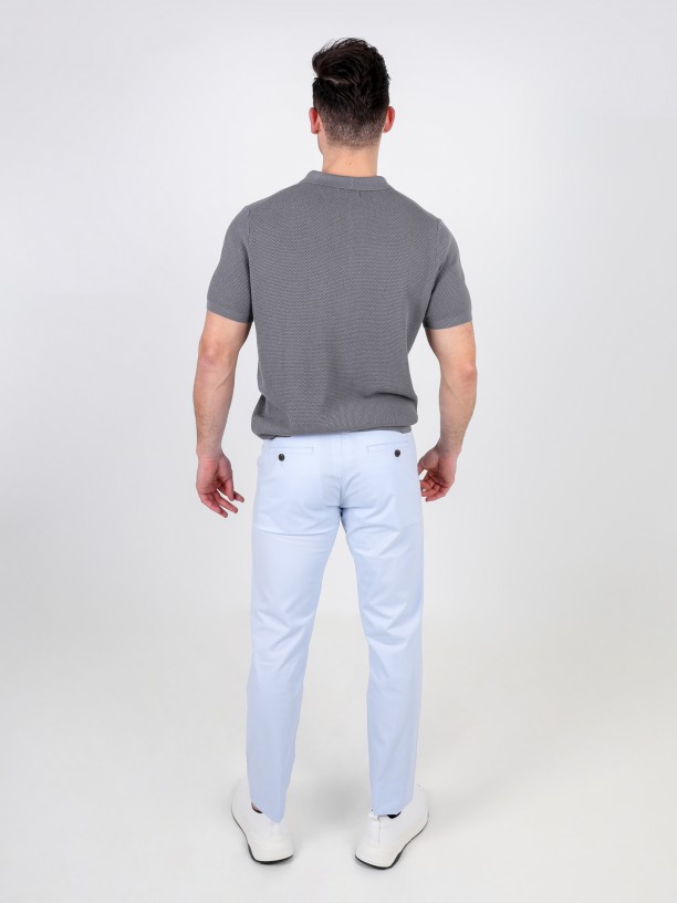 Slim fit elastic cotton chino trousers Slim fit elastic cotton chino trousers
