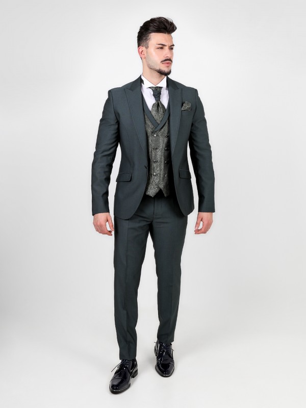 Slim fit groom suit with waistcoat limited edition