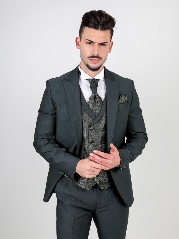 Slim fit groom suit with waistcoat limited edition