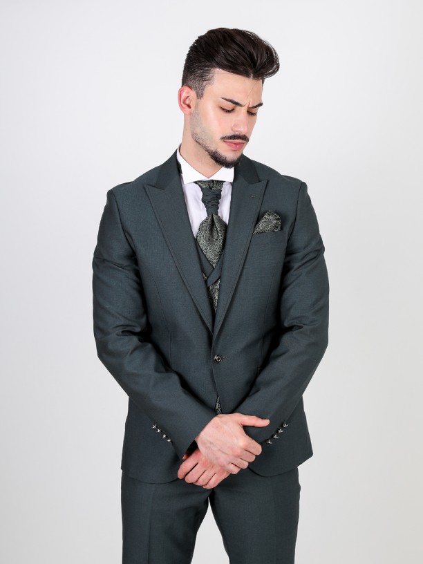 Slim fit groom suit with waistcoat limited edition