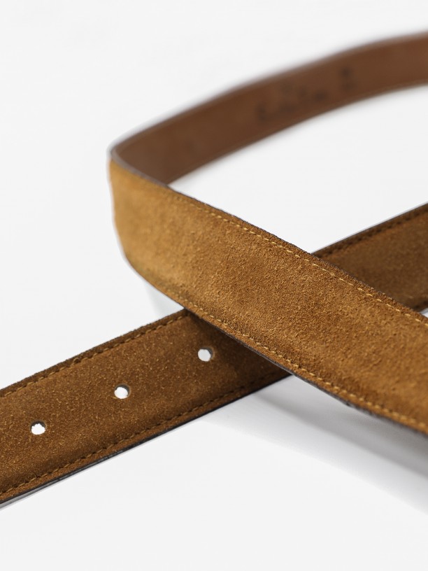 Suede leather casual belt